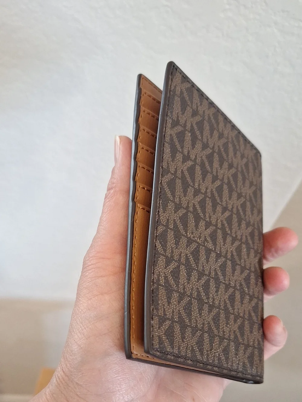 Michael Kors Jet Set Travel Passport Wallet Brown Monogram